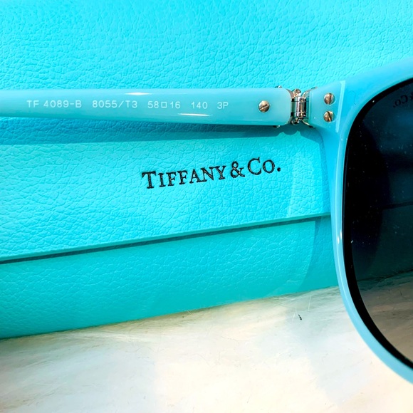 TIFFANY & CO. AUTHENTIC SUNGLASSES 4089B CAT EYE SHAPE CRYSTAL BUTTERFLY ACCENT - Picture 5 of 11